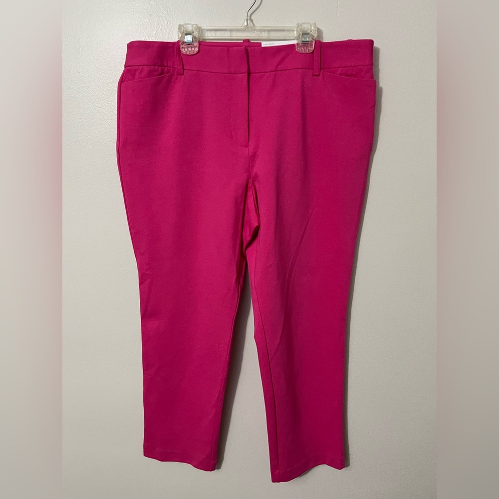 Liz Claiborne Fuchsia “Emma” Mid-Rise Slim Leg Ankle Pants